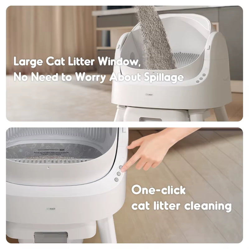 2024 Petpivot New Design Closed Automatic Intelligent Cat Litter Box Cat Toilet Cat Sandbox