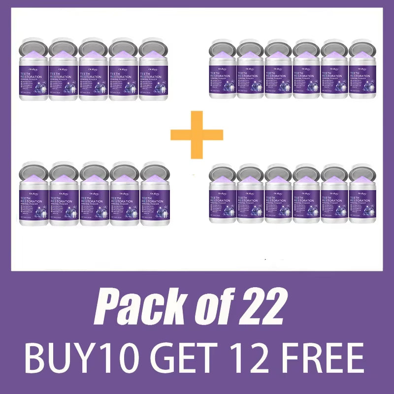 Teeth Restoration Mineral Powder Tooth Whiter Remove Stain Oral Clean Fresh Breath Improve Smell Purple Bleaching Toothpaste