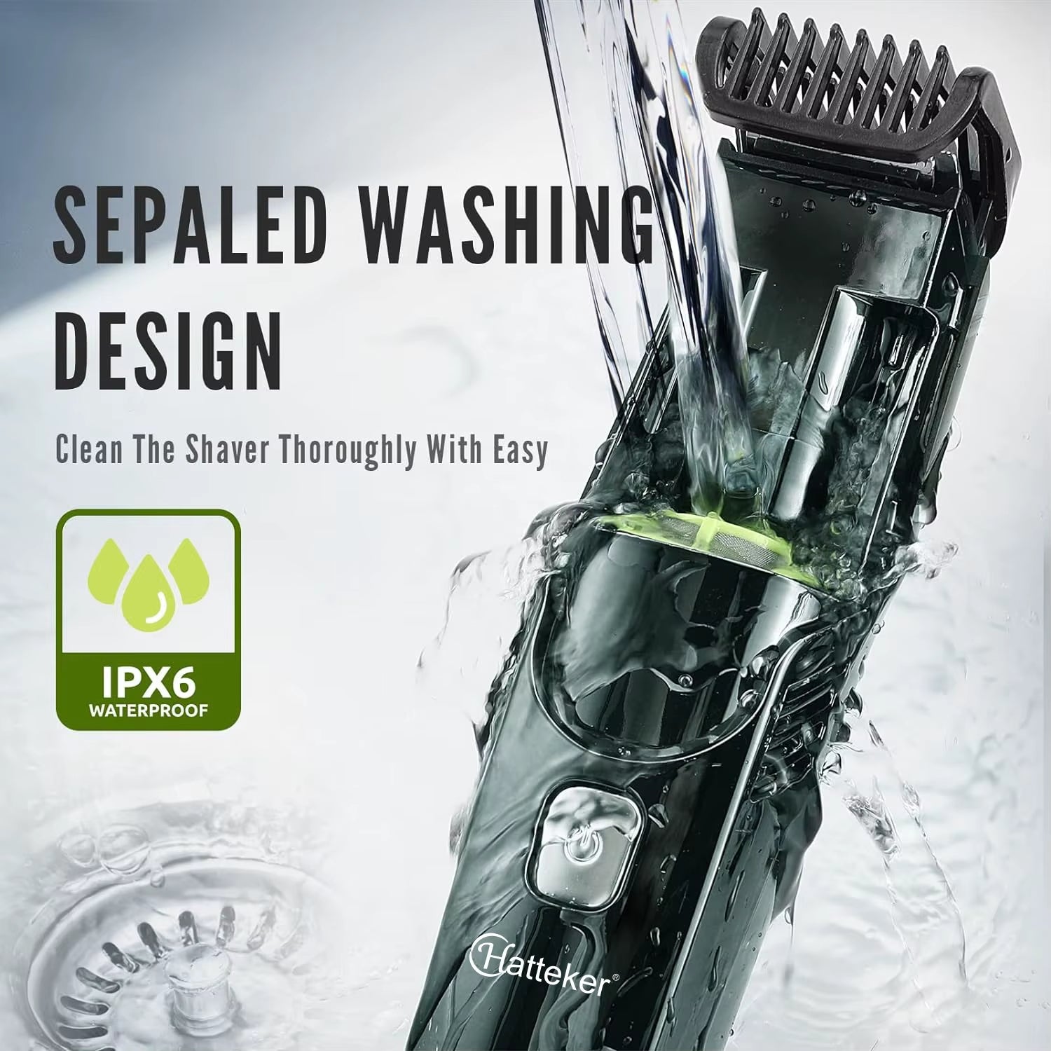 Cordless Men Beard Trimmer Rechargeable Electric Shaver Trim Built-In Vacuum Clipper for Mustache Sideburns Grooming Kit