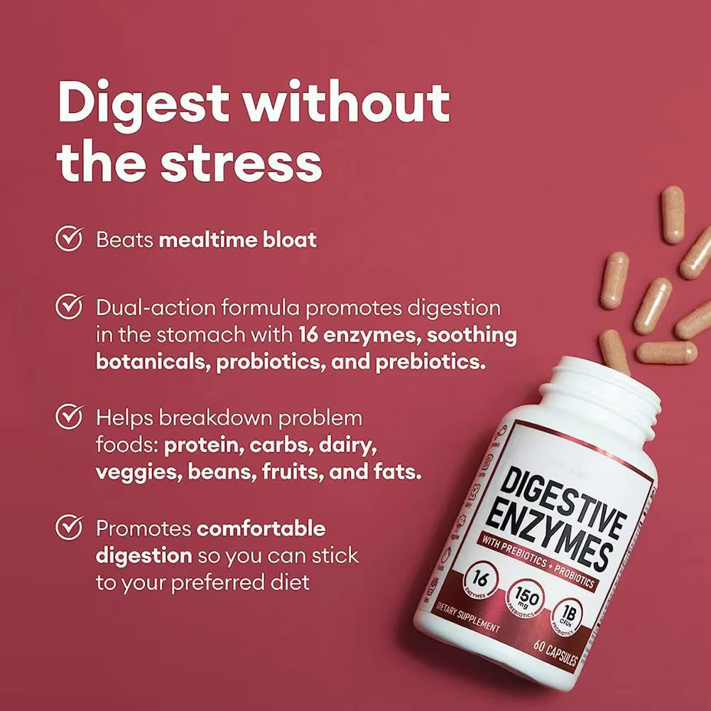 1 Set Digestive Enzymes & 60 Billion Probiotic Capsules Intestinal Balance , Improve Constipation , Eliminate Flatulence
